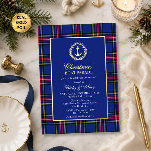 Elegant Preppy Plaid Christmas Boat Parade Party