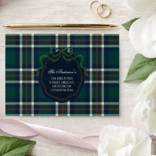 Elegant Preppy Tartan Plaid Green Navy  Envelope
