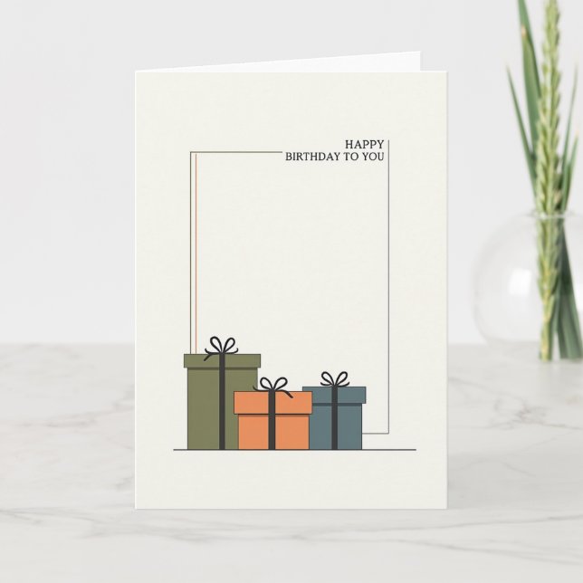 Elegant Presents Birthday Card (Front)