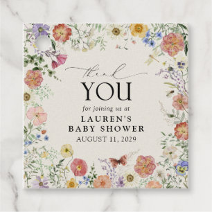Elegant Pressed Flowers Watercolor Thank You Favour Tags
