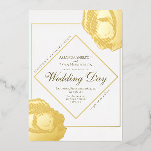 Elegant Pressed Gold Rose Floral Wedding