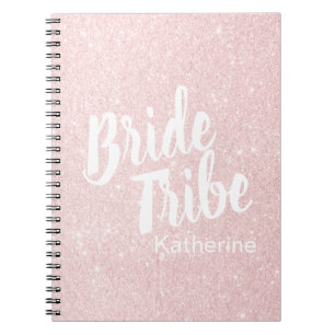 Elegant pretty chick rose gold glitter bride tribe notebook