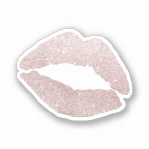 Elegant pretty cute girly rose gold glitter lips