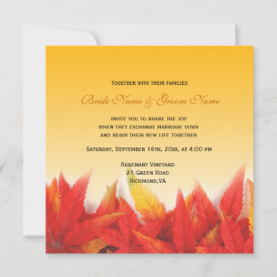 Elegant, pretty fall wedding invitations