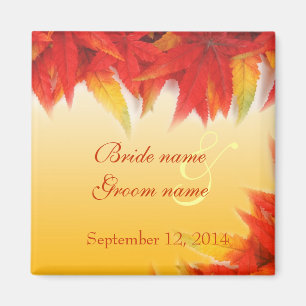 Elegant, pretty fall wedding save the date magnet