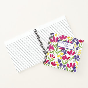 Elegant Pretty Floral Pink Purple Yellow Notebook