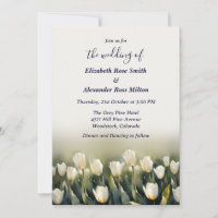Elegant Pretty garden of white tulips wedding