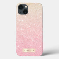 Elegant pretty girly gradient rose gold glitter