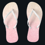 Elegant pretty girly gradient rose gold glitter flip flops<br><div class="desc">Stylish faux rose gold glitter pattern.</div>