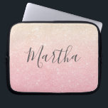Elegant pretty girly gradient rose gold glitter laptop sleeve<br><div class="desc">Stylish faux rose gold glitter pattern.</div>