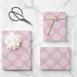 Elegant pretty girly light pink mandala pattern wrapping paper sheet