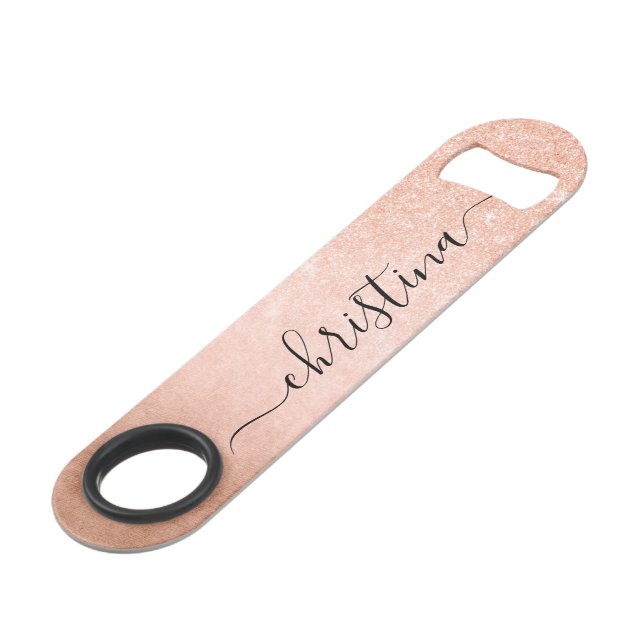 Elegant pretty gradient copper rose gold glitter (Front Angled)
