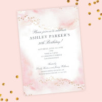 Elegant Pretty Pink Gold Glitter 30th Birthday