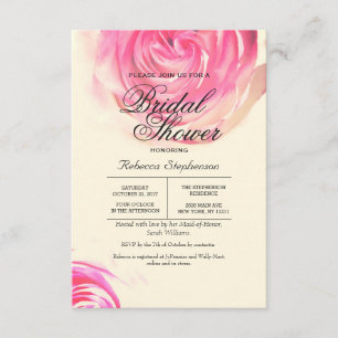 Elegant Pretty Pink Rose Print Invitation