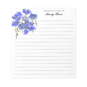 Elegant Pretty Purple Flowers Personalised Notepad