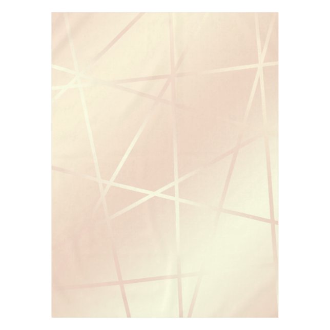 Elegant pretty rose gold & blush pink geometric tablecloth (Front)