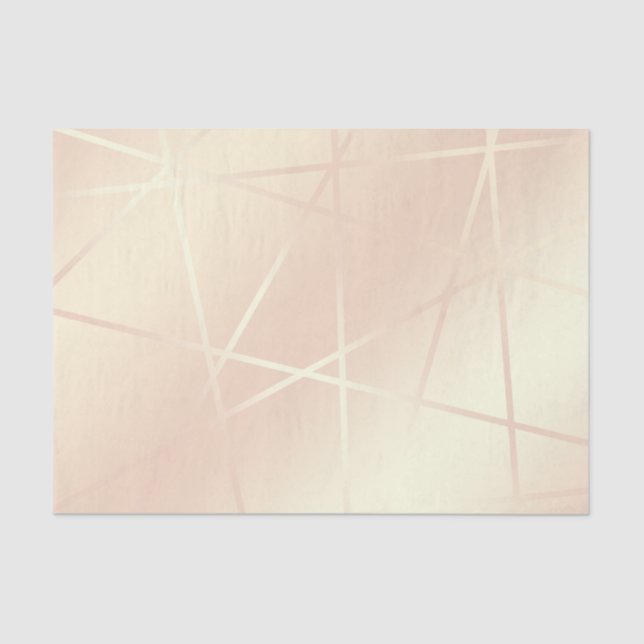 Elegant pretty rose gold & blush pink geometric tissue paper (Front)