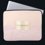 Elegant pretty rose gold glitter & blush pink laptop sleeve<br><div class="desc">Stylish faux rose gold glitter & blush pink design.</div>