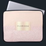 Elegant pretty rose gold glitter & blush pink laptop sleeve<br><div class="desc">Stylish faux rose gold glitter & blush pink design.</div>