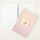 Elegant pretty rose gold glitter & blush pink planner<br><div class="desc">Stylish faux rose gold glitter & blush pink design.</div>