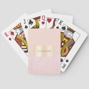 Elegant pretty rose gold glitter & blush pink playing cards