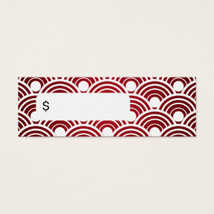Elegant Price Tag Scalloped Red