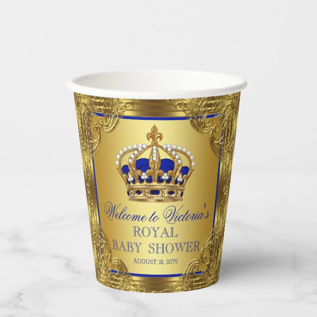 Elegant Prince Baby Shower Paper Cups (Front)