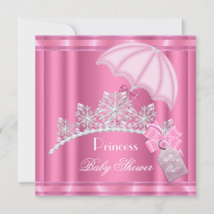 Elegant Princess Baby Shower Girl Pink Tiara Invitation