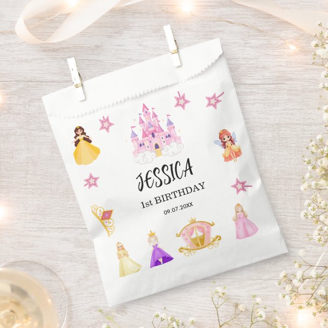 Elegant Princess Birthday Celebration Favour Bags (Clipped)
