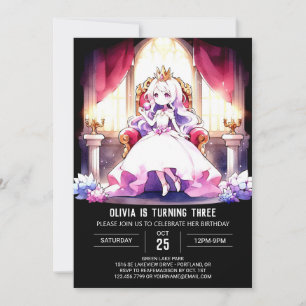 Elegant Princess Birthday Invitation