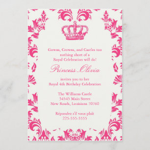 Elegant Princess Birthday Party Invitation