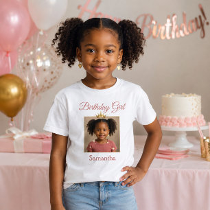 Elegant Princess Themed Photo Birthday Girl T-Shirt