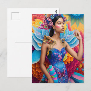 Elegant princess with wings  postcard