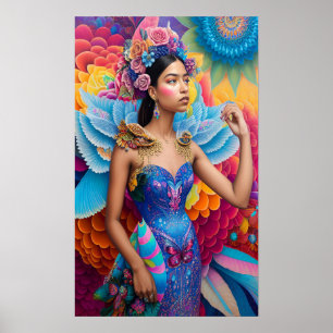Elegant princess with wings  poster