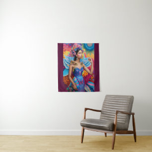 Elegant princess with wings tapestry