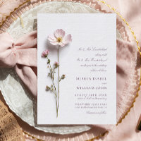 Elegant Print Pressed Pastel Boho Flowers Wedding