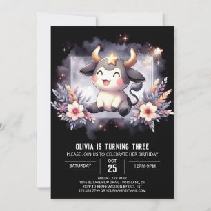 Elegant Printable Cow Birthday Invitation