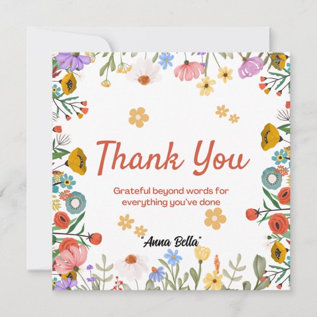 elegant printable thank you cards (Front)