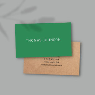 Elegant PRINTED Kraf Green Consultant Business Card