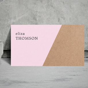 Elegant Printed Kraft Rose Geometric Business Card