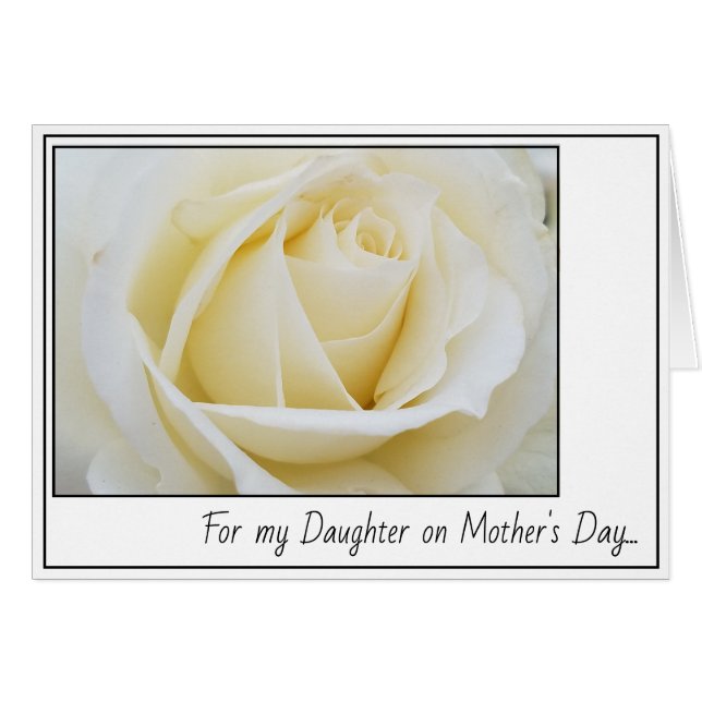 Elegant Pristine White Rose Close Up Mother's Day (Front Horizontal)