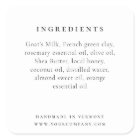 Elegant Product Ingredient Label