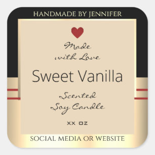 Elegant Product Packaging Labels Black Beige Gold