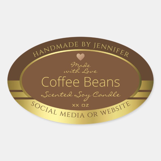 Elegant Product Packaging Labels Brown and Gold (Front)