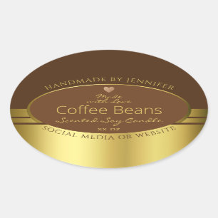 Elegant Product Packaging Labels Brown and Gold