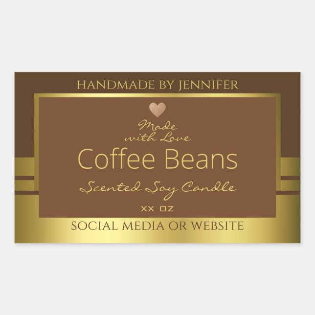 Elegant Product Packaging Labels Brown and Gold (Front)