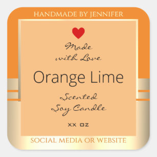 Elegant Product Packaging Labels Orange and Gold