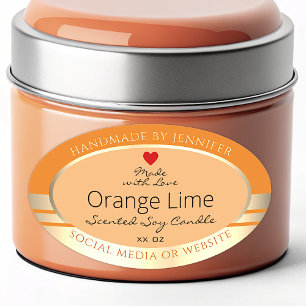 Elegant Product Packaging Labels Orange and Gold