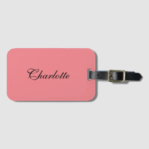 Elegant Professional Add Name Plain Black White Luggage Tag