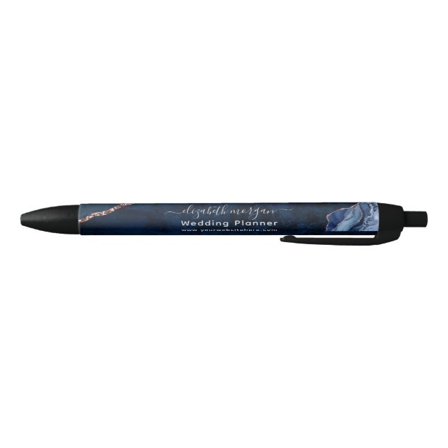 Elegant Professional Agate Marble Script Black Ink Pen (Bottom)